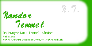 nandor temmel business card